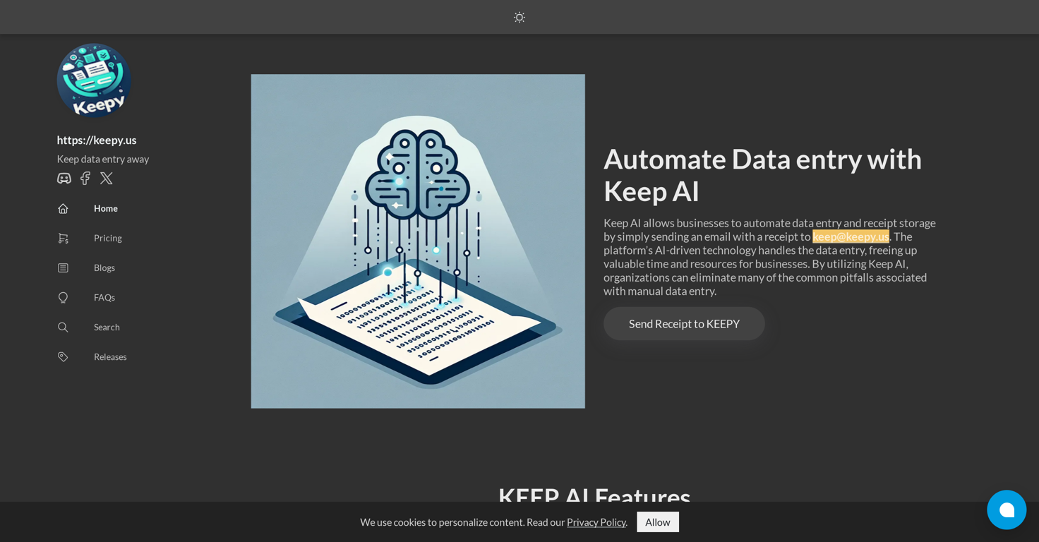 Keepy AI website