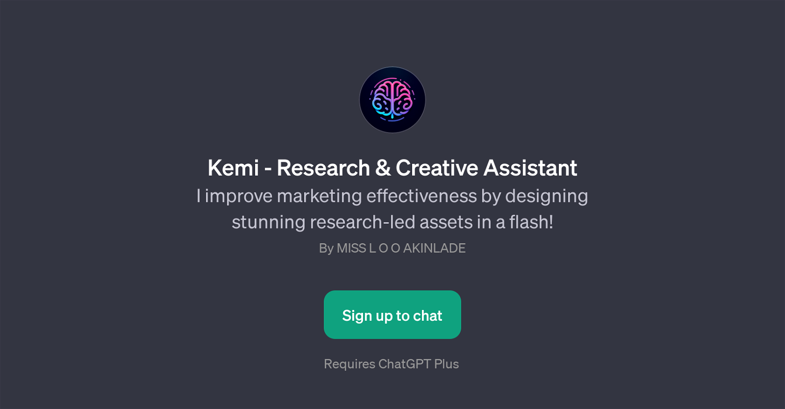 Kemi - Research & Creative Assistant website