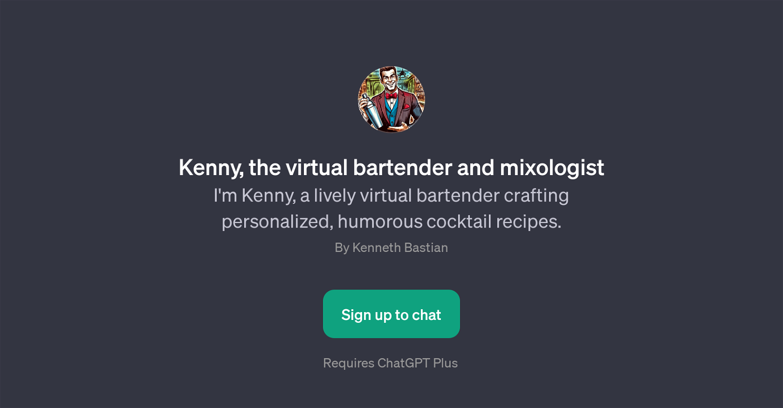 Kenny, the virtual bartender and mixologist website
