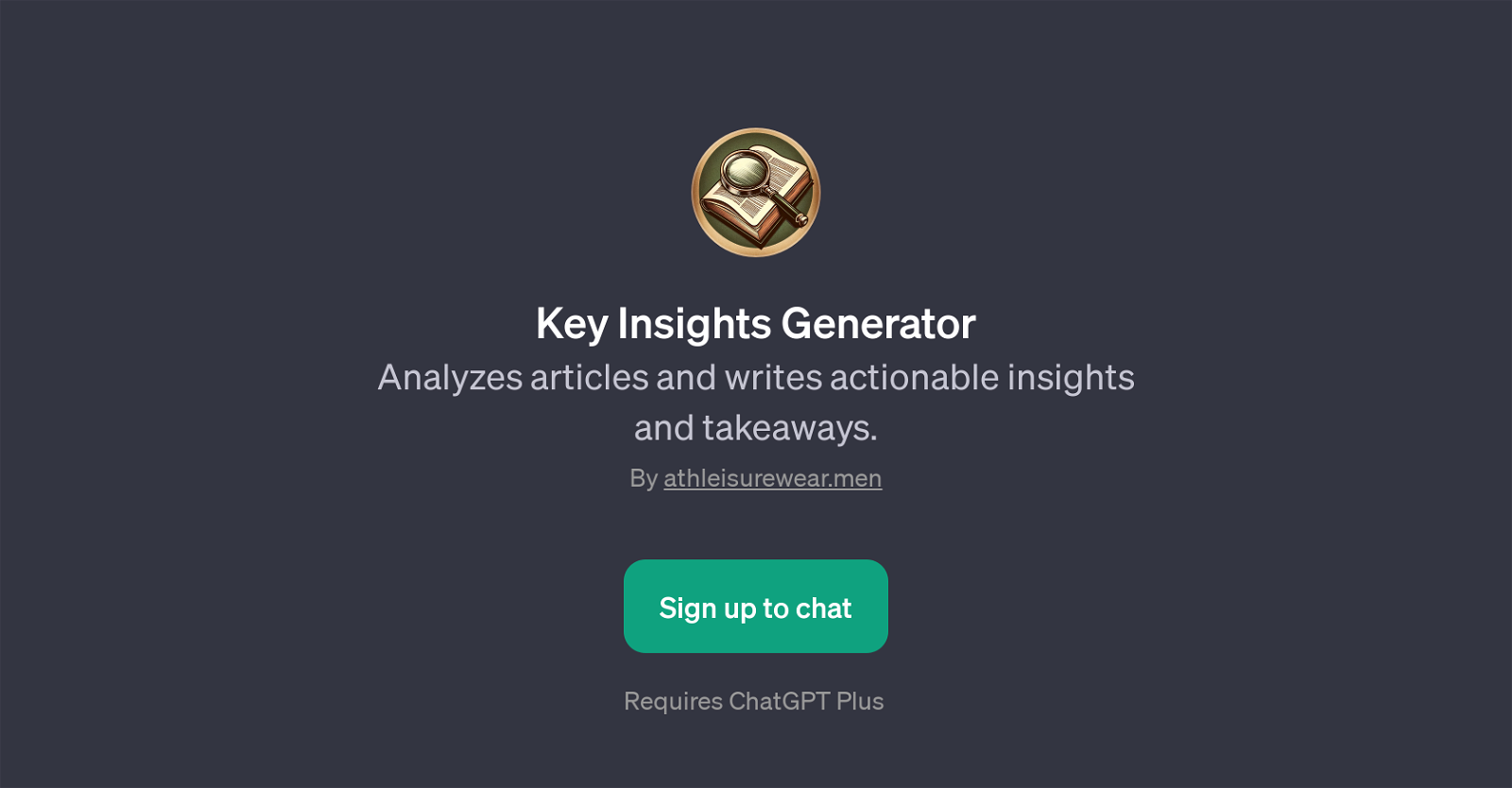 Key Insights Generator website
