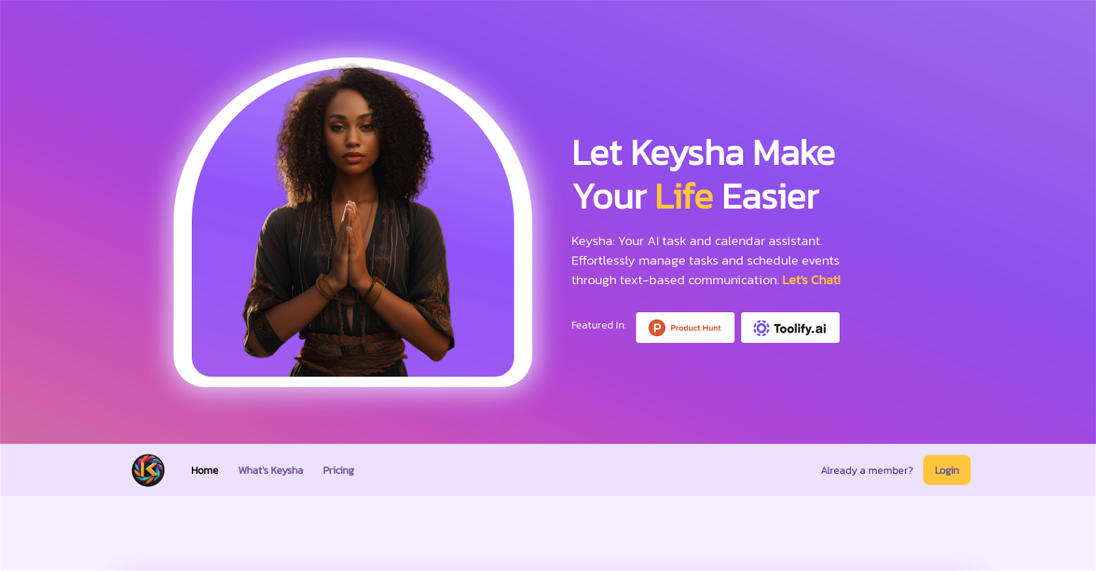 Keysha AI website
