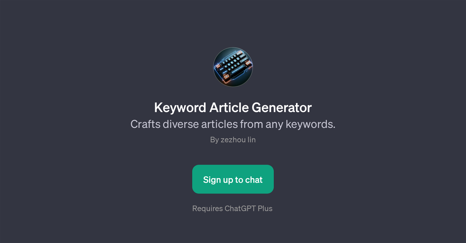 Keyword Article Generator website