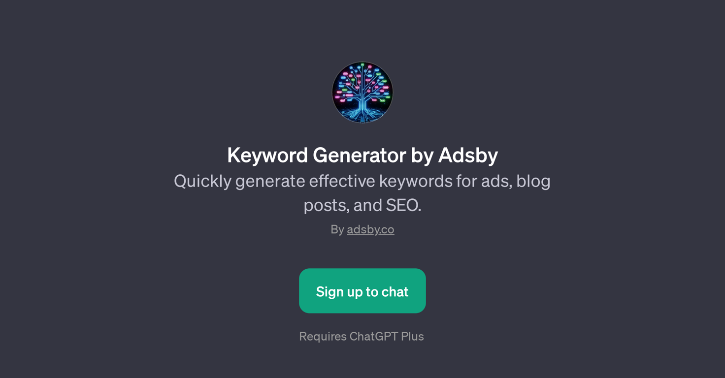 Keyword Generator by Adsby website