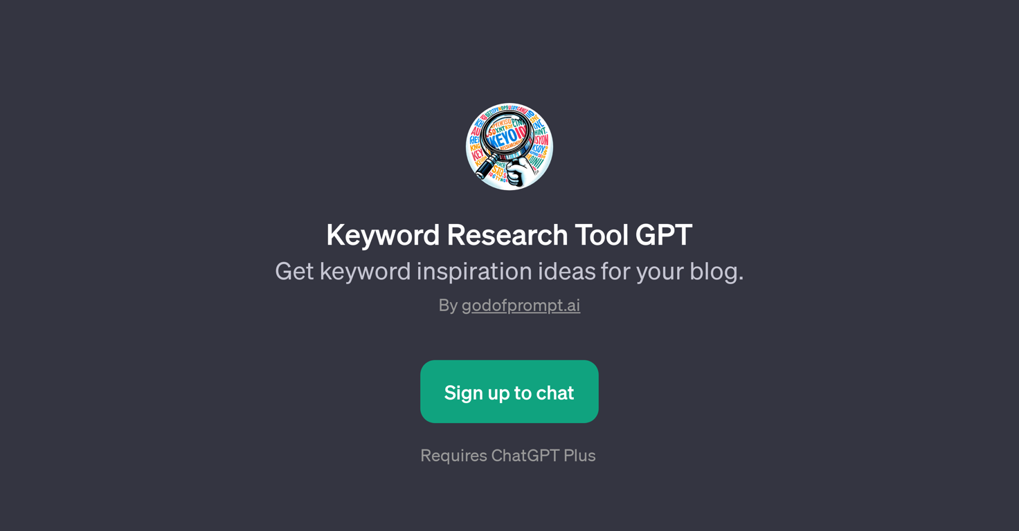 Keyword Research Tool GPT website