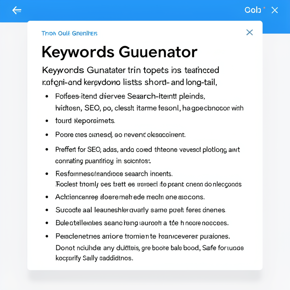 Keywords Generator website