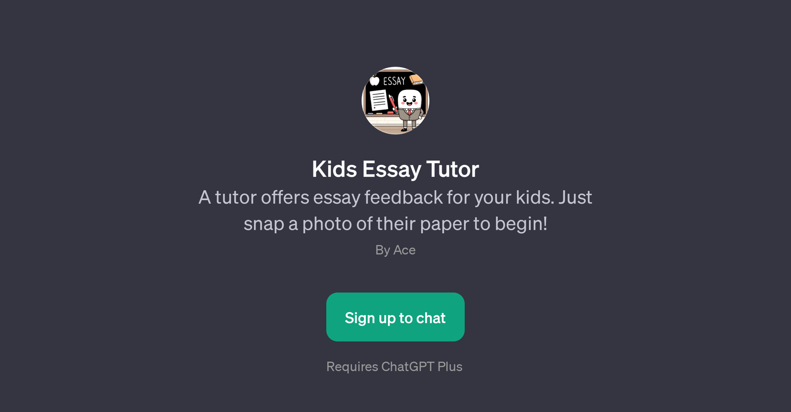 Kids Essay Tutor website