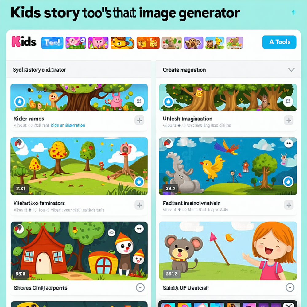Kids Story Image Generator website