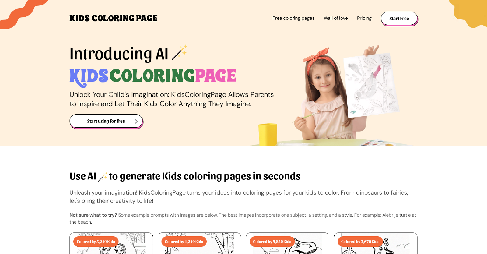 KidsColoringPage website