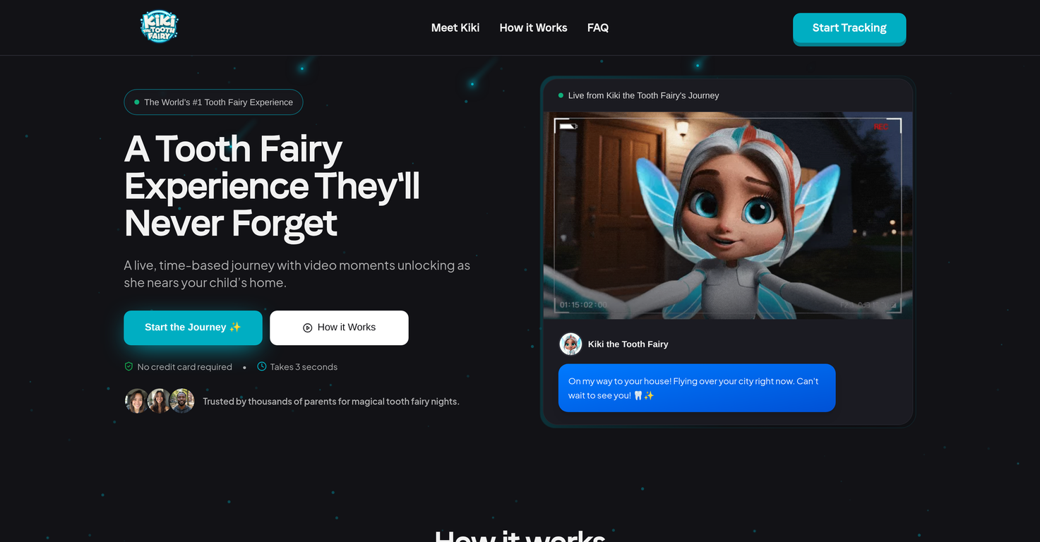 Kiki The Tooth Fairy Tracker website