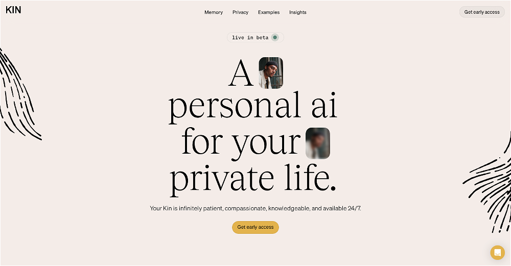 Kin - Personal AI website