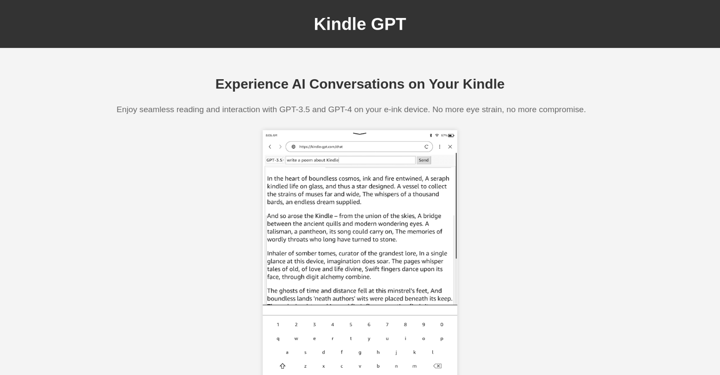 Kindle GPT website