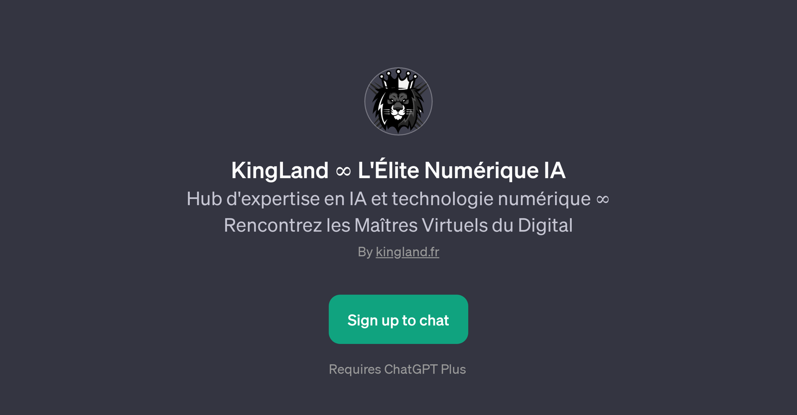 KingLand  L'lite Numrique IA website