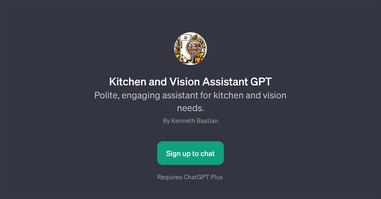 Kitchen and Vision Assistant GPT website