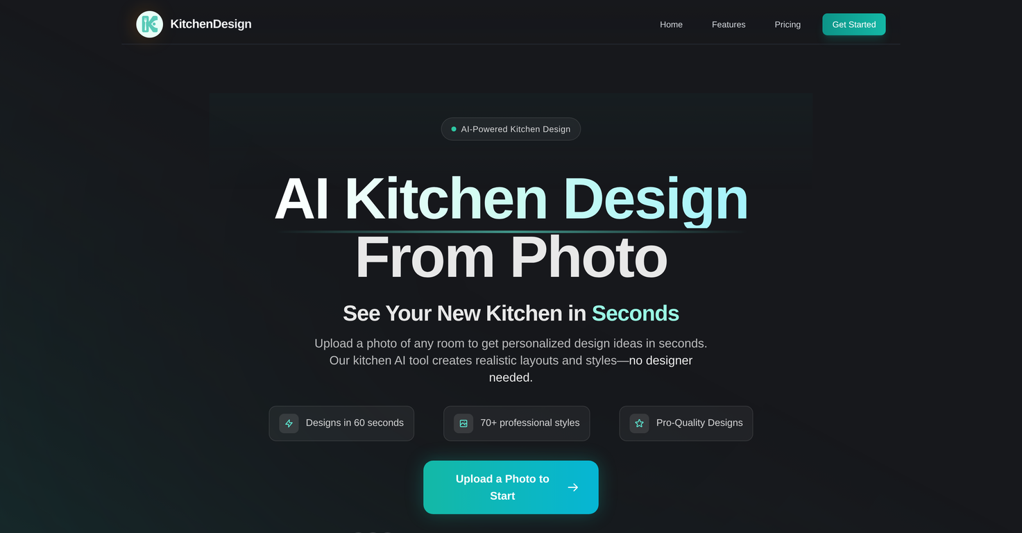 AI Kitchen Design website