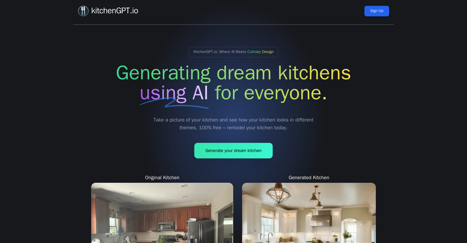KitchenGPT website