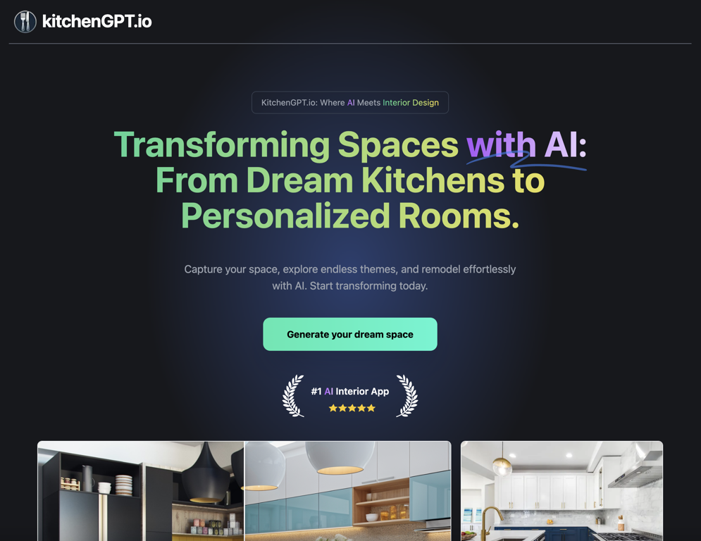 KitchenGPT website