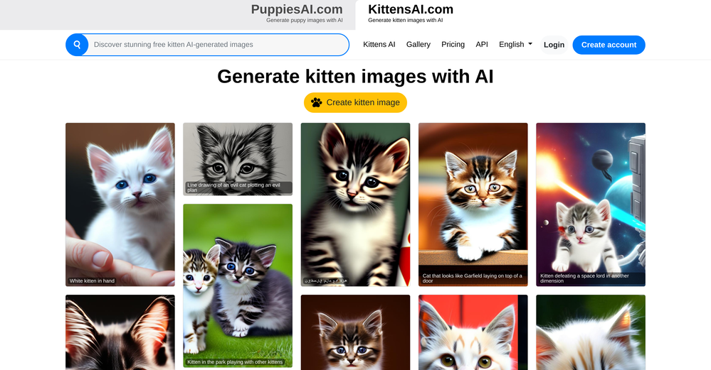 KittensAI website