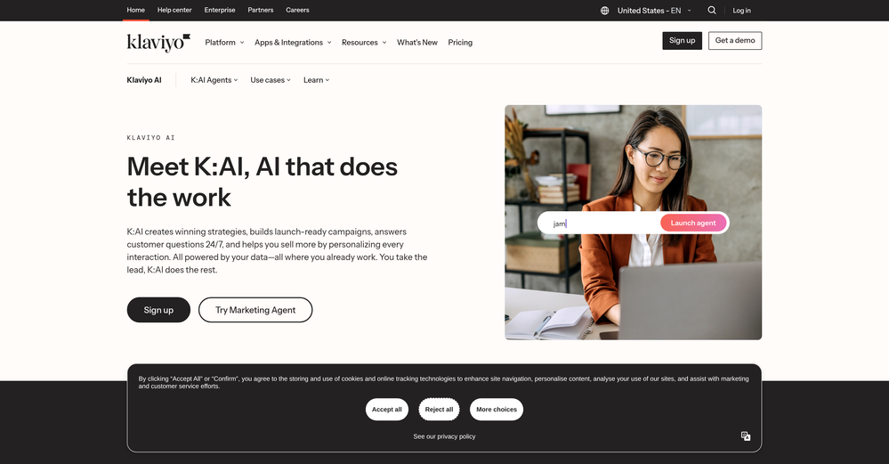 Klaviyo AI website