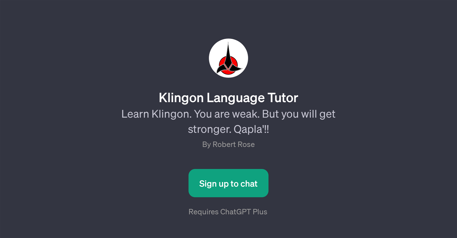 Klingon Language Tutor website