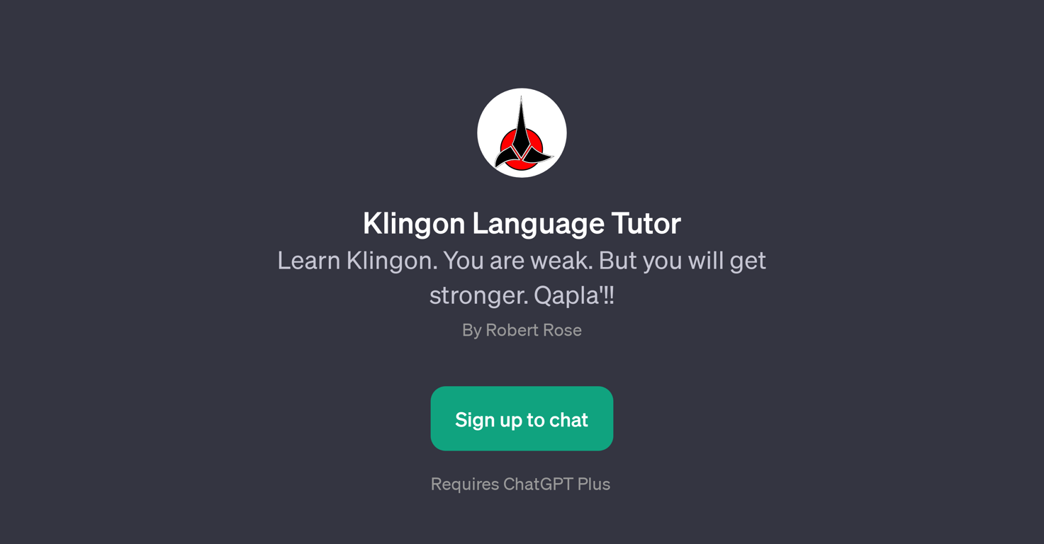 Klingon Language Tutor website