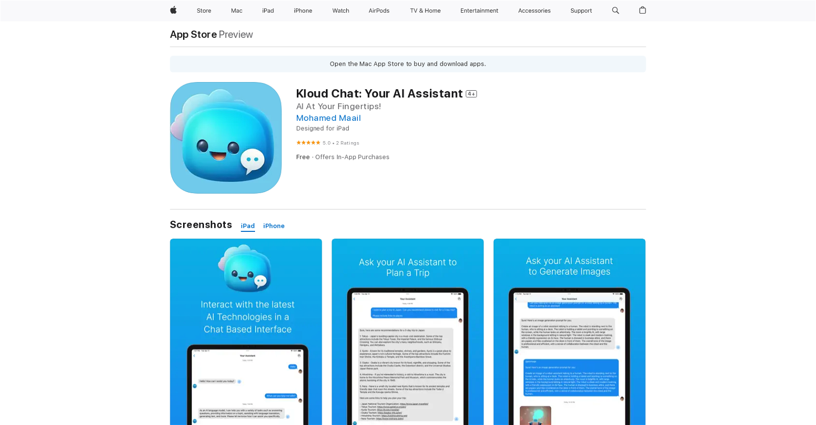 Kloud Chat website