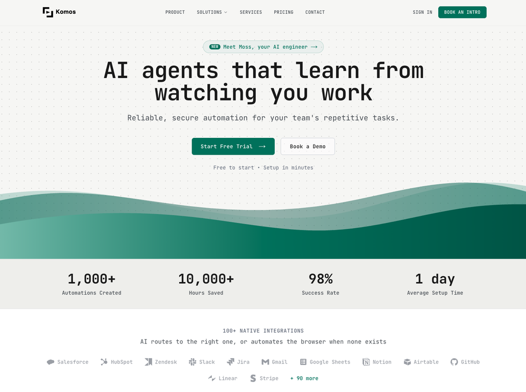 Komos - AI Browser Automation | RPA website