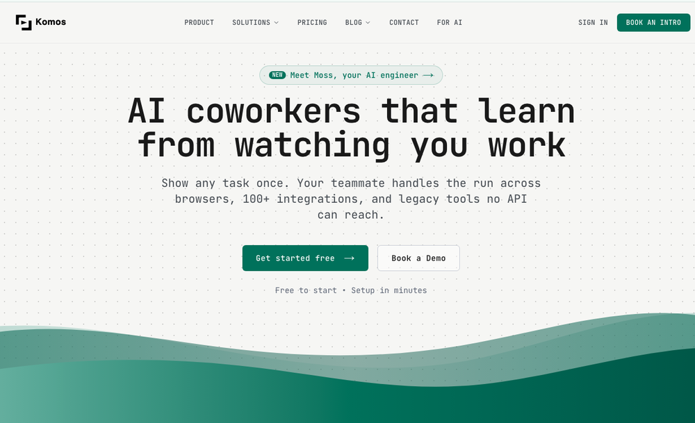 Komos - Meet your AI coworker website