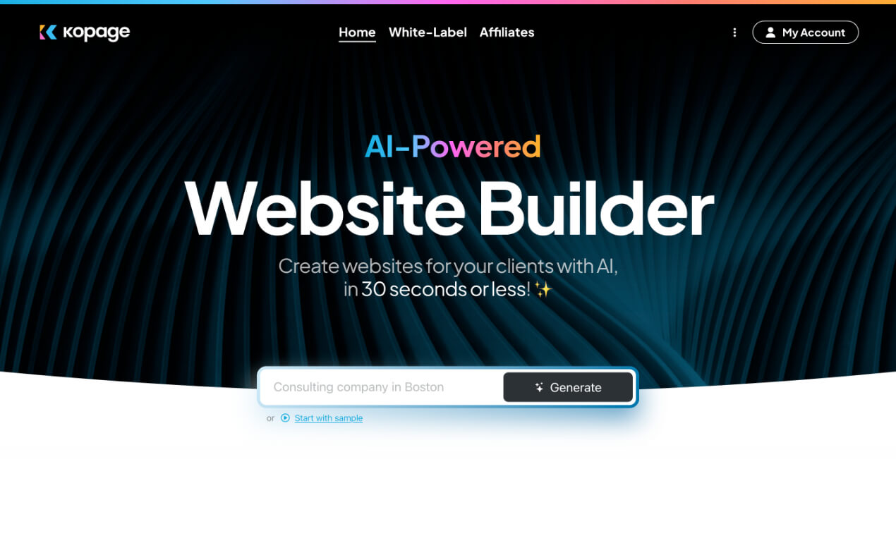 Kopage AI Website Builder website