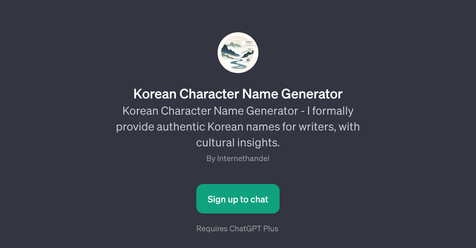Korean Character Name Generator website