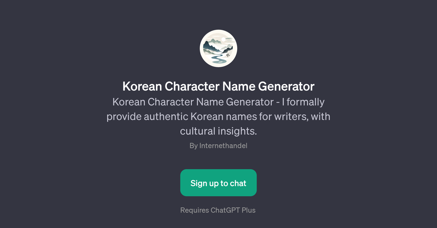 Korean Character Name Generator website