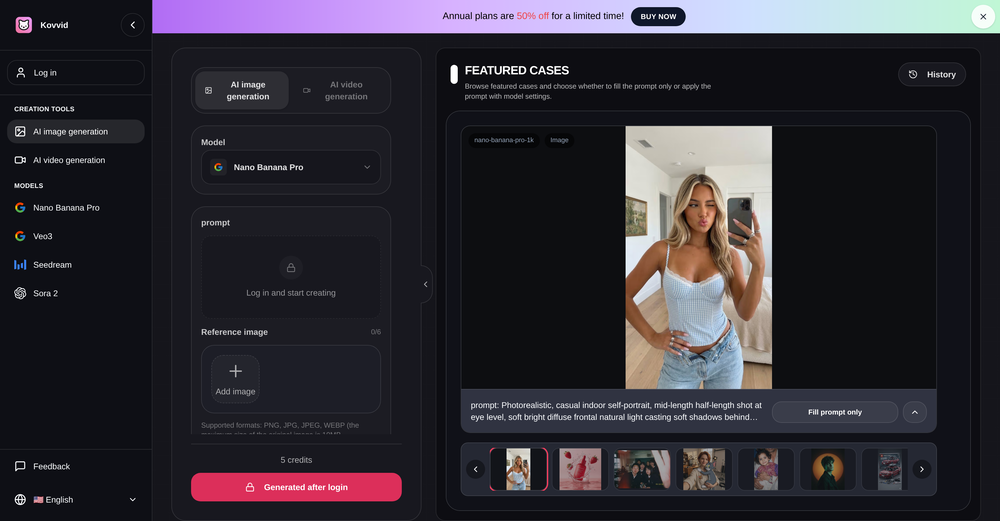 Kovvid - Image Generator website