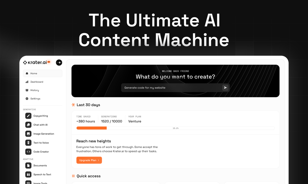 Krater.ai website