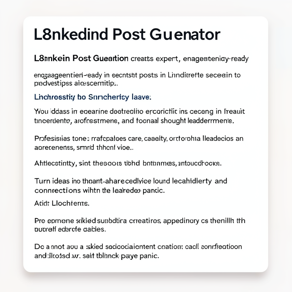 L8nkedin Post Generator website