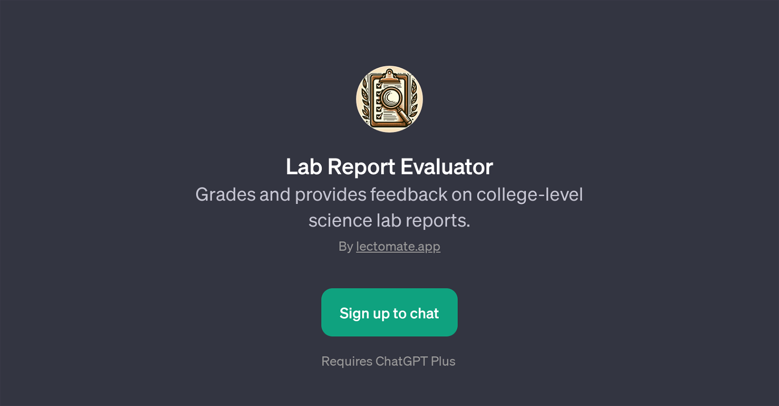 Lab Report Evaluator website