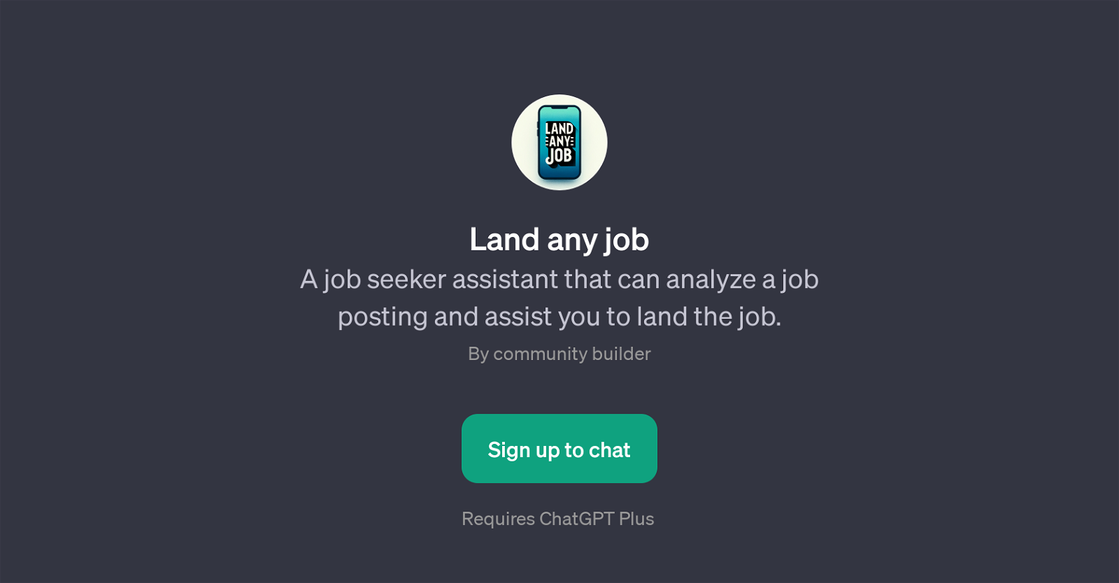 Land any job website