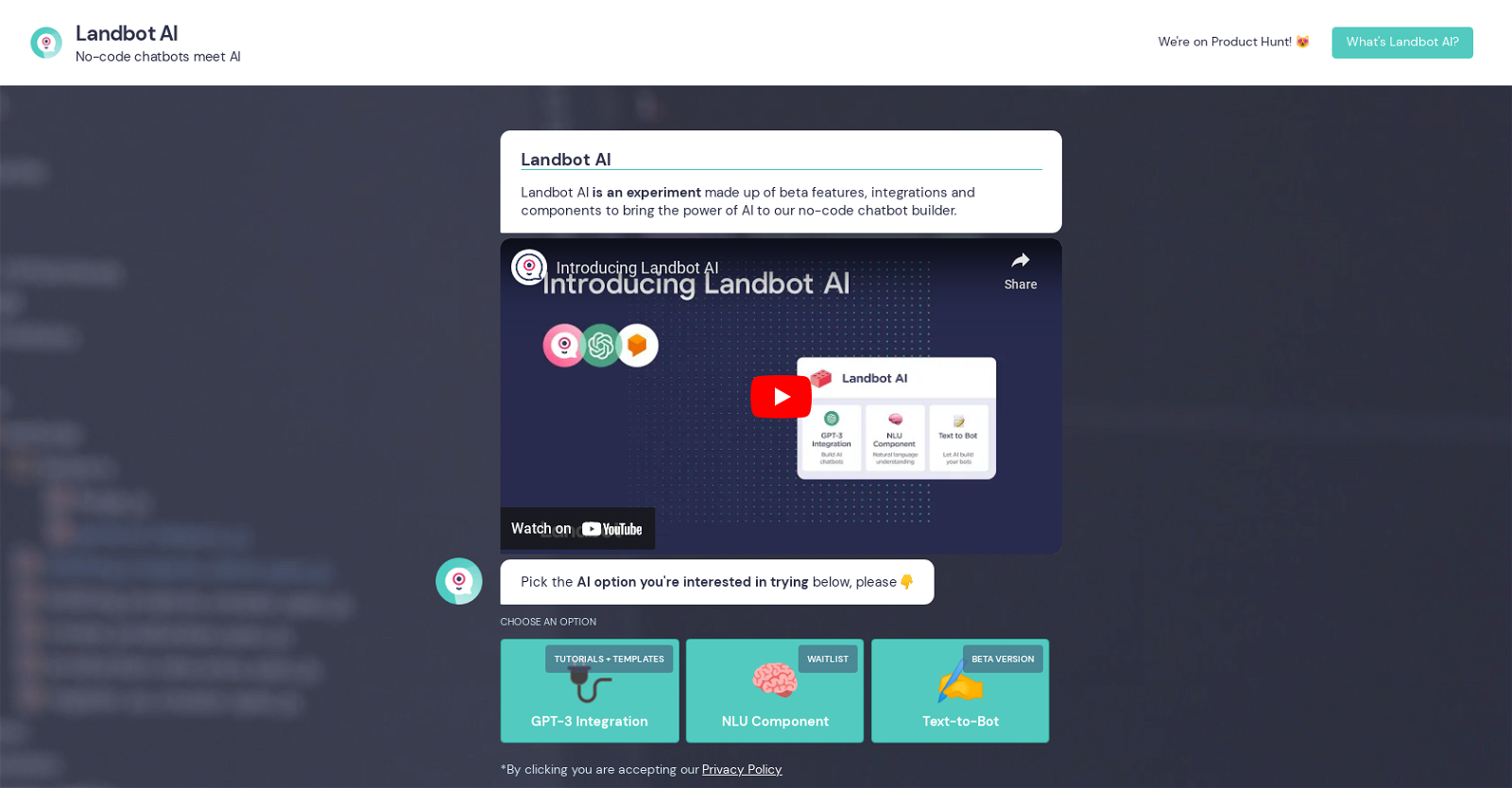 Landbot AI website