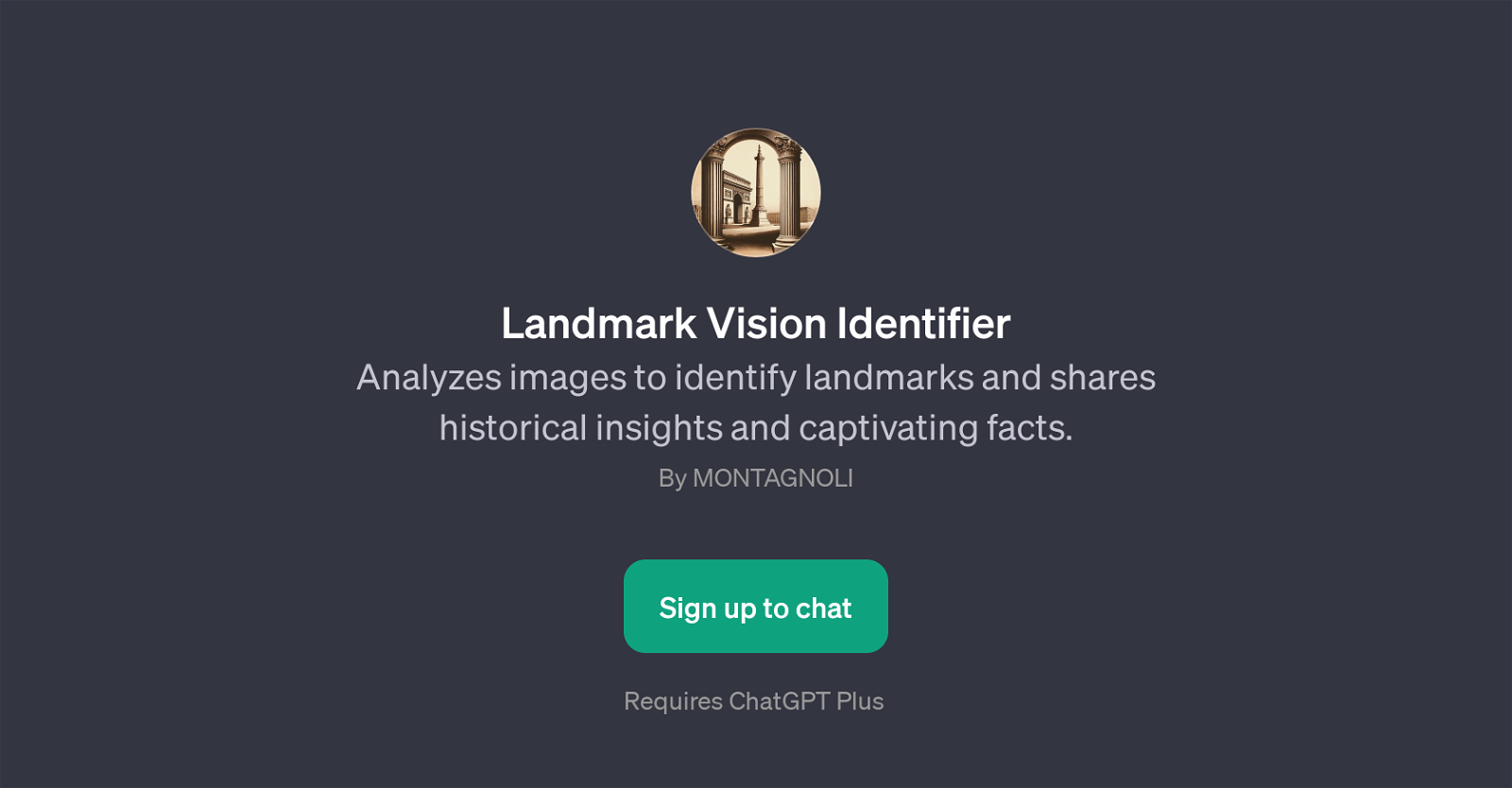 Landmark Vision Identifier website