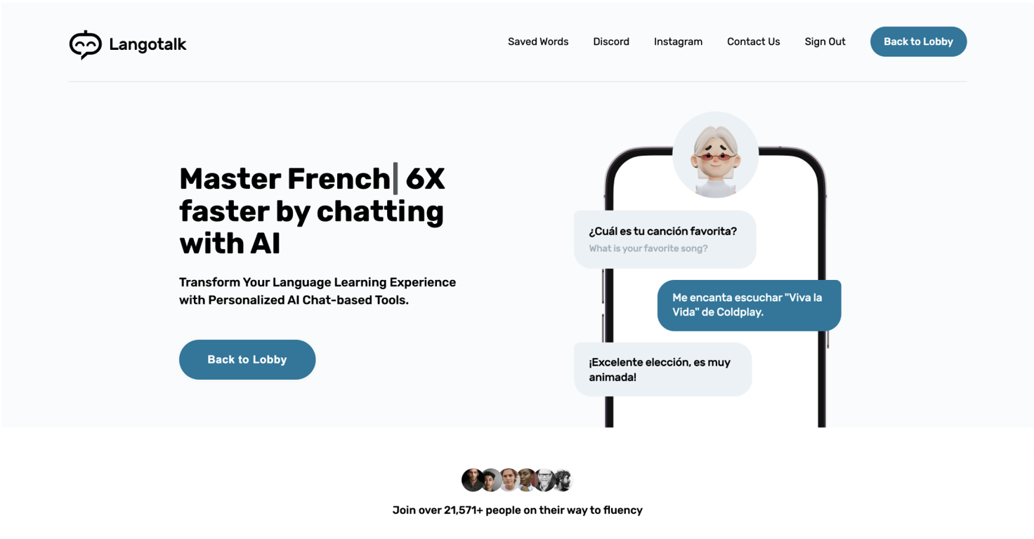 Langotalk website
