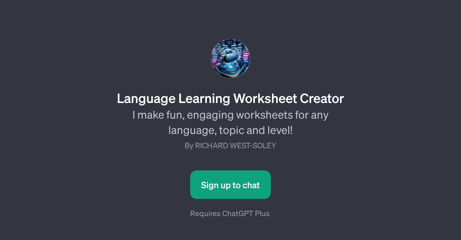 Language Learning Worksheet Creator website