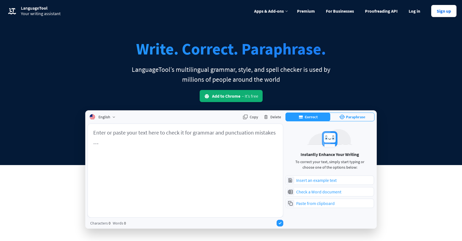 LanguageTool website