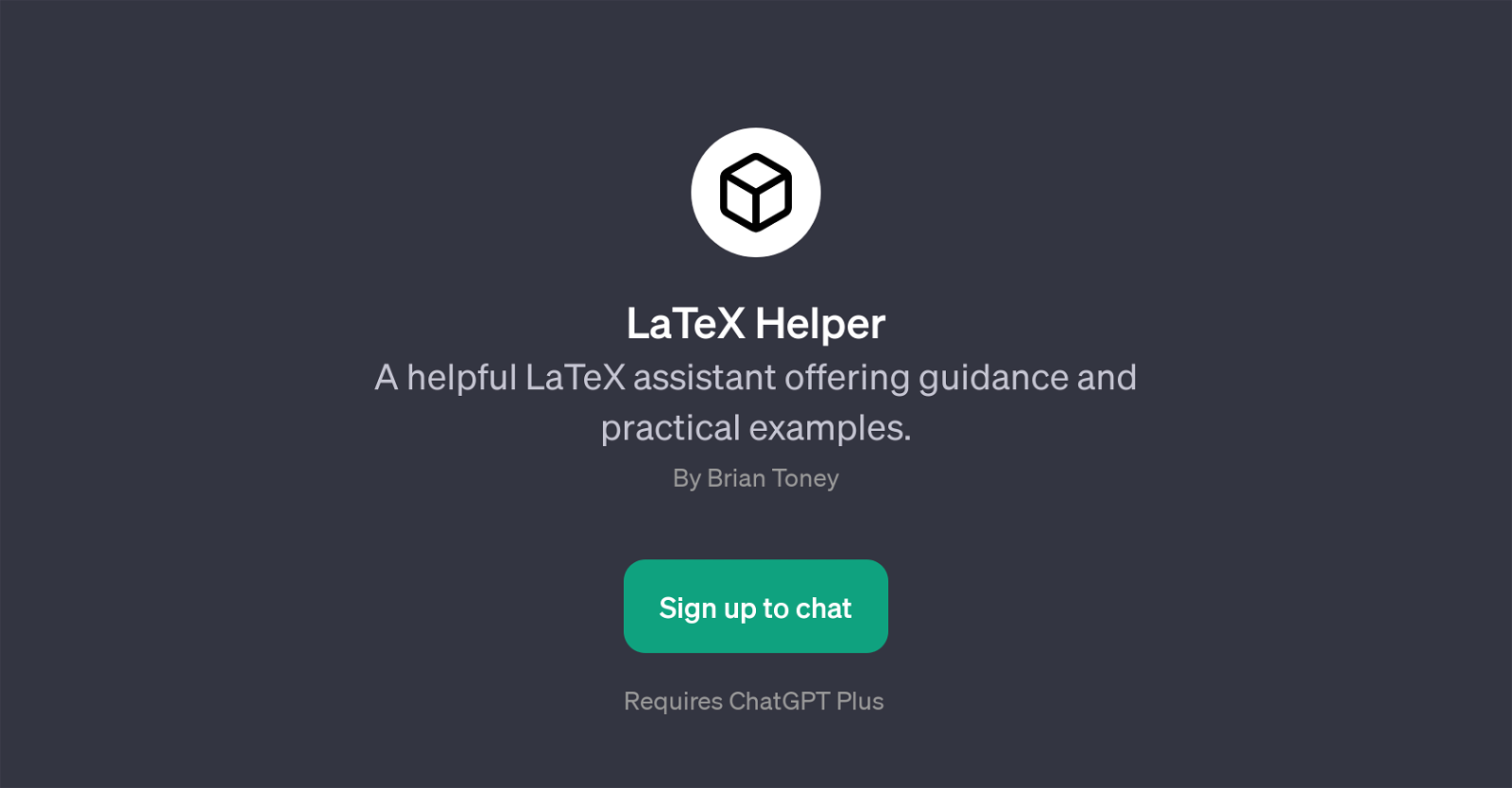 LaTeX Helper website