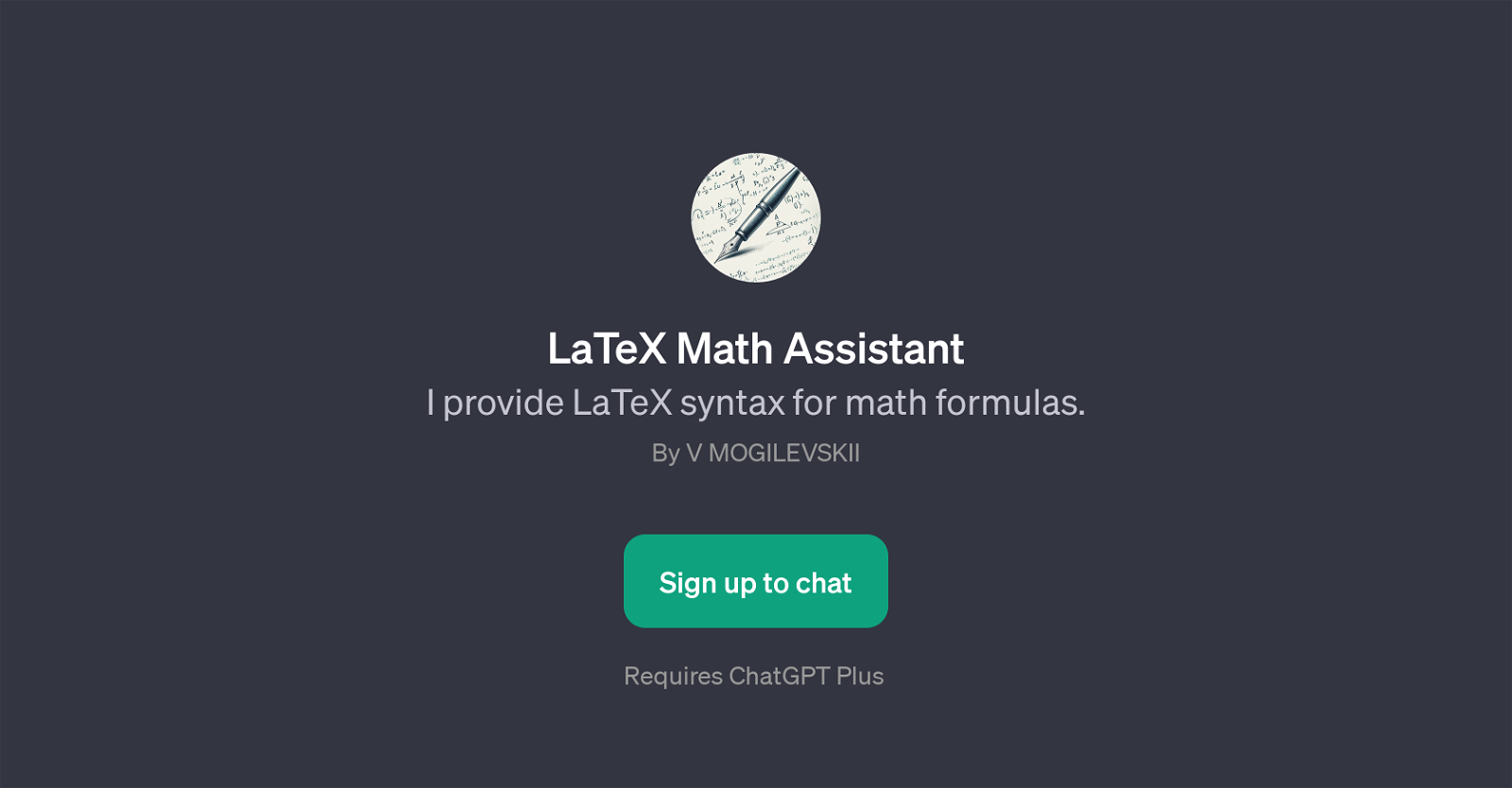 LaTeX Math Assistant website