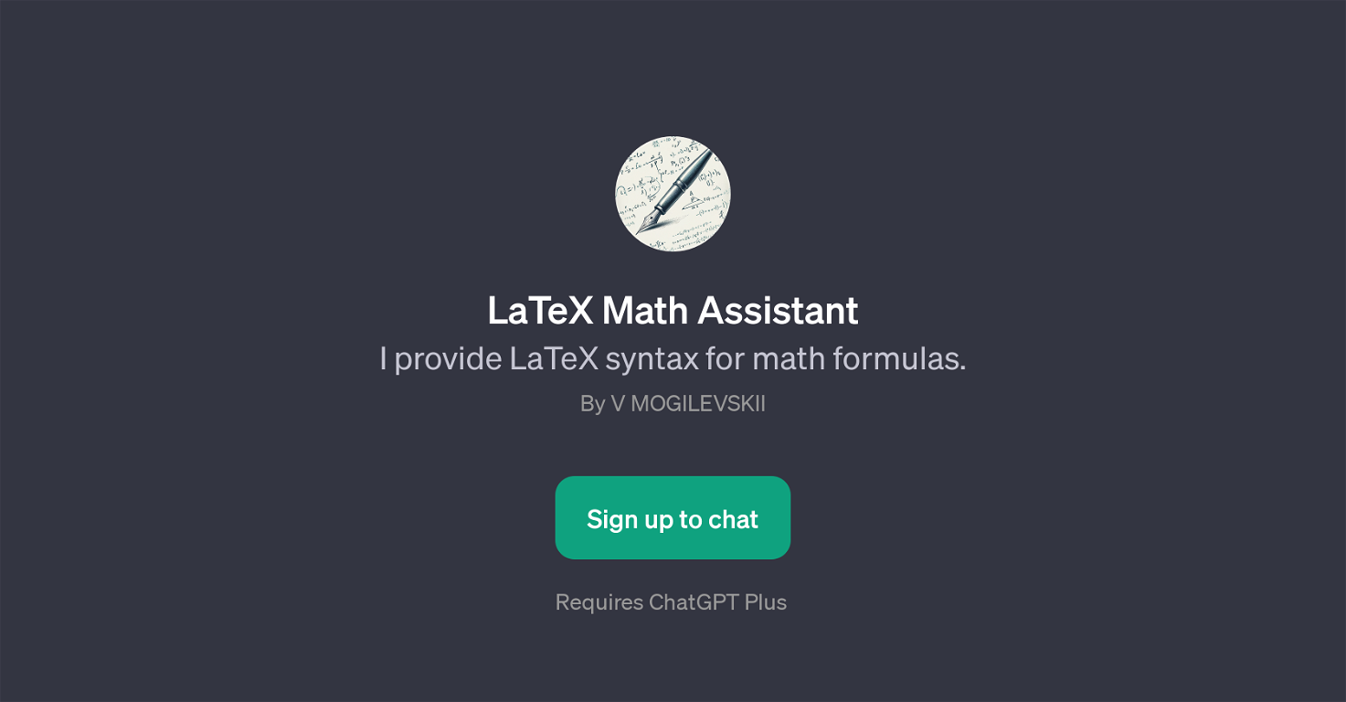 LaTeX Math Assistant website
