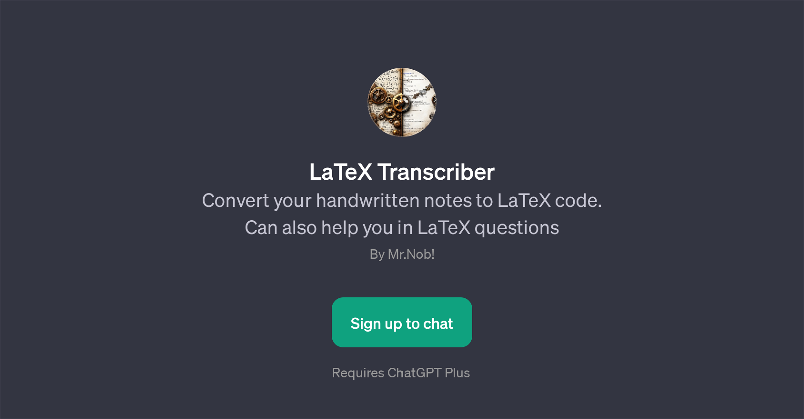 LaTeX Transcriber website