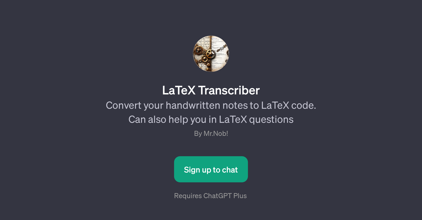 LaTeX Transcriber website