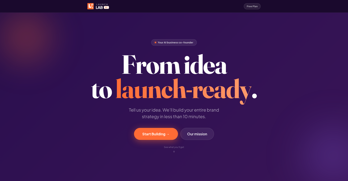 Launch Lab AI website