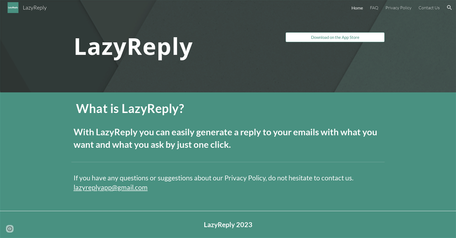 LazyReply website