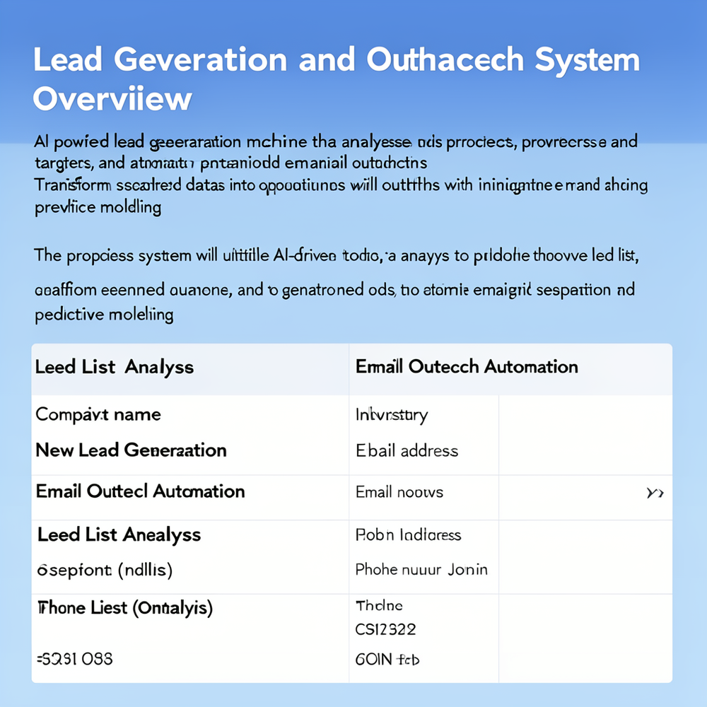 Lead Generation and Outreach System Overview website