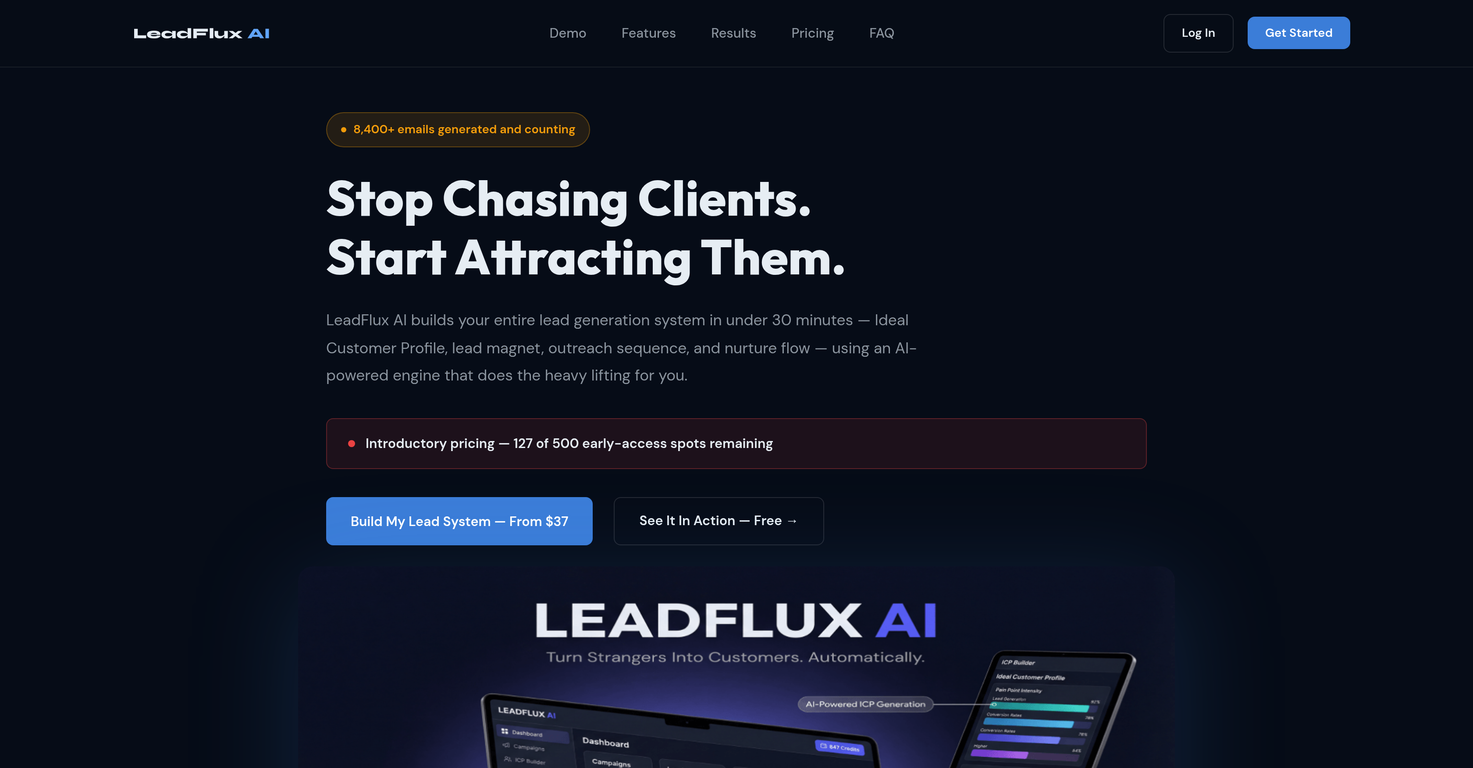 LeadFlux AI website