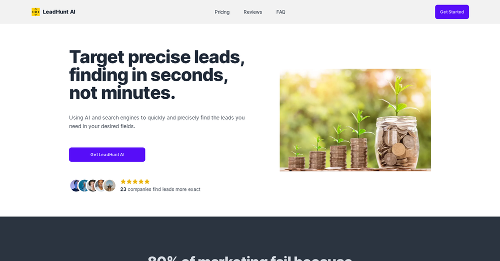 LeadHunt AI website